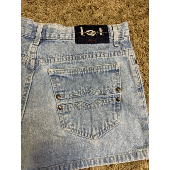L.E.I. Vintage Chambray Denim Shorts Mid Rise Y2k 90s Basic Casual Travel Sz 30” - Picture 7 of 9